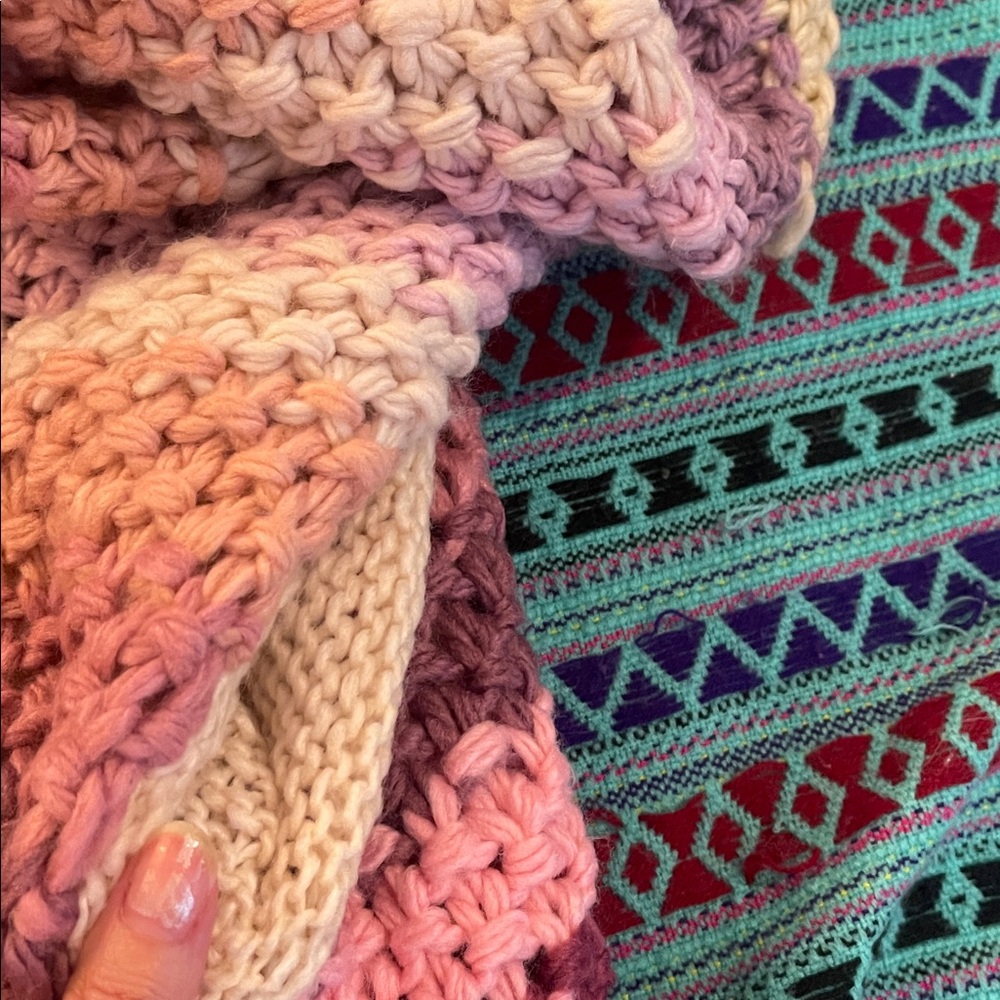 NWOT Boho Cardigan By Three Birds Nest in Pink Multie size L - Picture 7 of 10